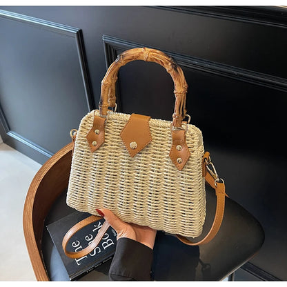 Mala Tote De Mão De Palha