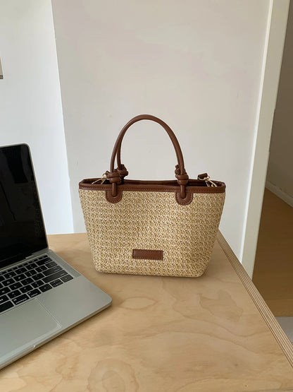 Mala Tote De Mão De Palha
