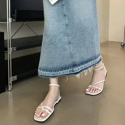 Sandália Rasa De Tiras