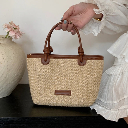 Mala Tote De Mão De Palha