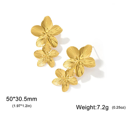 Brinco dupla flor Dourado